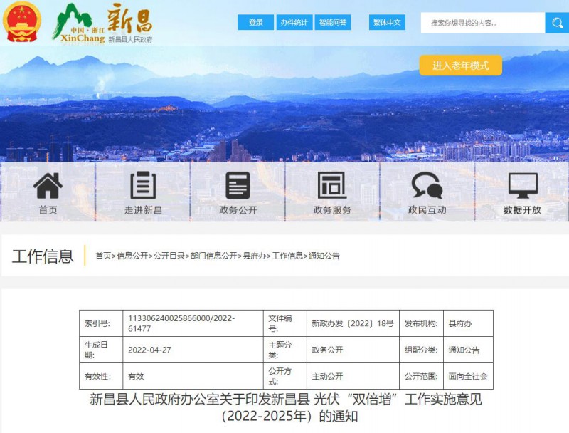 浙江新昌：大力推進(jìn)工商業(yè)建筑屋頂光伏，全縣現(xiàn)有黨政機(jī)關(guān)、事業(yè)單位等公共建筑屋頂實(shí)現(xiàn)100%安裝