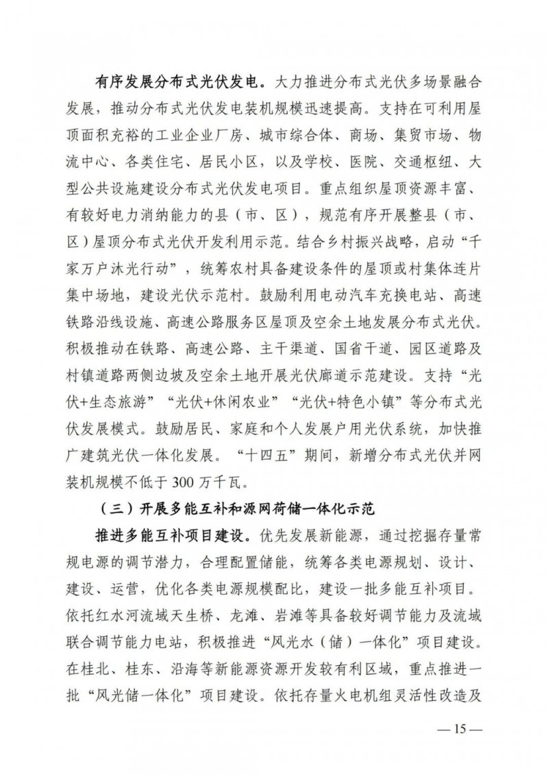 廣西“十四五”規(guī)劃：大力發(fā)展光伏發(fā)電，到2025年新增光伏裝機(jī)15GW！