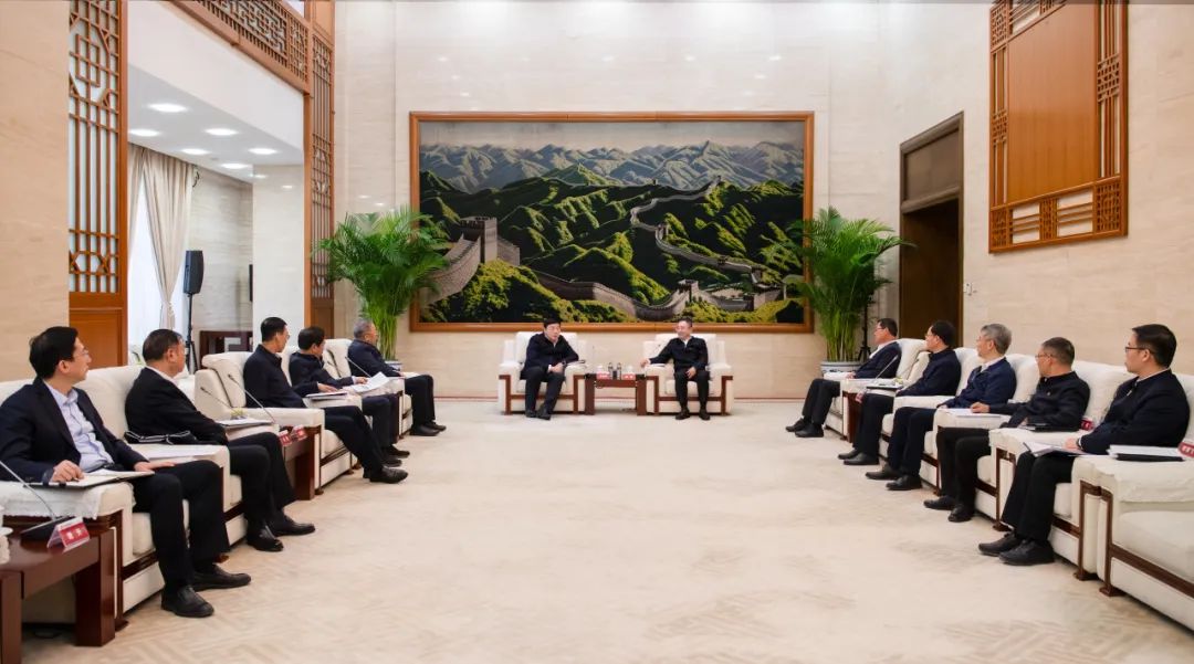 大唐集團(tuán)董事長(zhǎng)、黨組書鄒磊與國(guó)家電網(wǎng)董事長(zhǎng)、黨組書記張智剛會(huì)談