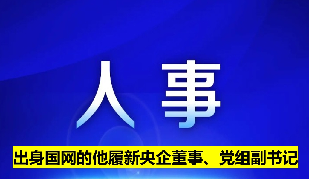 出身國(guó)網(wǎng)的他履新央企董事、黨組副書(shū)記